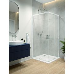 Sanplast Fris 602330205001400 kabina z brodzikiem 80x80 cm kwadratowa biały połysk/szkło przezroczyste