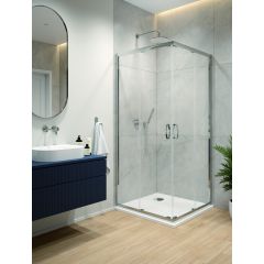 Sanplast Fris 602330205038400 kabina z brodzikiem 80x80 cm kwadratowa srebrny połysk/szkło przezroczyste