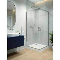 Sanplast Fris 602330305038400 kabina z brodzikiem 80x80 cm kwadratowa srebrny połysk/szkło przezroczyste