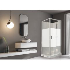 Sanplast Basic Complete Mineral 6024600231012B0 kabina z brodzikiem i zestawem prysznicowym 90x90 cm kwadratowa biały połysk/szkło ze wzorem