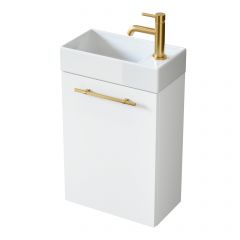 Uptrend Nava 004SU4002TR41355 umywalka z szafką i uchwytami 40.5 cm białą