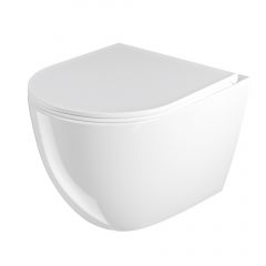 Uptrend Caneo TR2196DF miska wc z deską wolnoopadającą wisząca bez kołnierza ze spłukiwaniem wirowym biały połysk