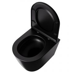 Uptrend Amaro TR2217U18 miska wc z deską wolnoopadającą wisząca bez kołnierza ze spłukiwaniem wirowym czarny połysk