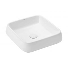 Uptrend Athos TR4965 umywalka 40.5x40.5 cm kwadratowa nablatowa biała