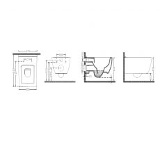 Vilarte by Dura First 5331MS miska wc wisząca bez kołnierza czarny mat