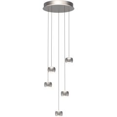 Aviano Quiberon 5039503 lampa wisząca 5x W srebrna-szampan