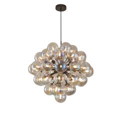 Aviano Portofino 50794405 lampa wisząca x2.2 W czarna-chrom-przydymiona