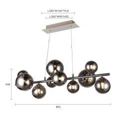 Aviano Sevilla 62141010 lampa wisząca x3 W czarna-chrom