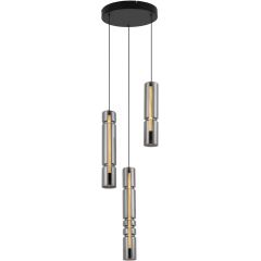 Aviano Cilindro 62230310 lampa wisząca 3x9 W czarna-chrom-przydymiona
