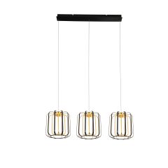Aviano Xara 72100310 lampa wisząca 3x45 W czarna-złota