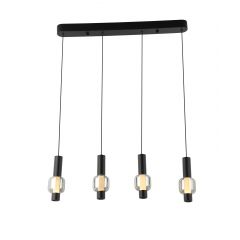 Aviano Ronda 72240410 lampa wisząca 4x8 W czarna-chrom-przydymiona