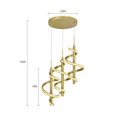 Aviano Claret 92090315 lampa wisząca 3x27 W złota