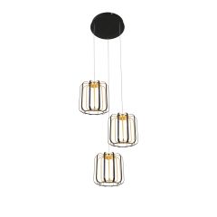 Aviano Xara 92100310 lampa wisząca 3x45 W czarna-złota