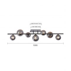 Aviano Sevilla 92140710 lampa podsufitowa x3 W czarna-chrom