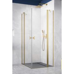 Radaway Nes Brushed Gold KDD II 100310909901L drzwi prysznicowe 90 cm uchylne złoty szczotkowany/szkło przezroczyste