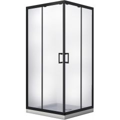 Besco Modern Black MKB80190C kabina prysznicowa 80x80 cm kwadratowa czarny mat/szkło przezroczyste