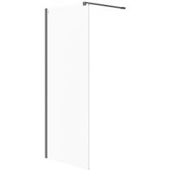 Cersanit Mille S161007 ścianka prysznicowa walk-in 80 cm czarny połysk/szkło przezroczyste