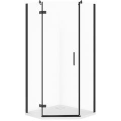 Cersanit City S4004004 kabina z brodzikiem 90x90 cm czarny mat/szkło przezroczyste
