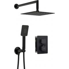 Deante Box BXYZNECT zestaw prysznicowy podtynkowy termostatyczny z deszczownicą czarny