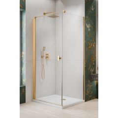 Radaway Nes Brushed Gold KDJ 100220900901L drzwi prysznicowe 90 cm uchylne złoty połysk/szkło przezroczyste