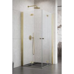 Radaway Nes KDD-B 100240909901L drzwi prysznicowe 90 cm składane złoty szczotkowany/szkło przezroczyste