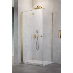 Radaway Nes Brushed Gold KDJ-B 100250809901L drzwi prysznicowe 80 cm składane złoty szczotkowany/szkło przezroczyste