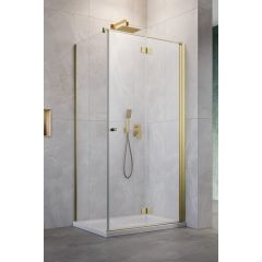 Radaway Nes Brushed Gold KDJ-B 100250809901R drzwi prysznicowe 80 cm składane złoty szczotkowany/szkło przezroczyste