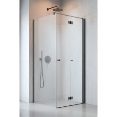 Radaway Nes 6 Brushed GunMetal KDD I 100150909201L kabina prysznicowa część lewa 90x90 cm kwadratowa gunmetal szczotkowany/szkło przezroczyste