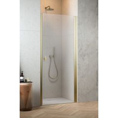 Radaway Nes Brushed Gold DWJ I 100260909901R drzwi prysznicowe 90 cm uchylne złoty szczotkowany/szkło przezroczyste