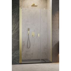 Radaway Nes Brushed Gold DWS 100281209901L drzwi prysznicowe 120 cm uchylne złoty szczotkowany/szkło przezroczyste