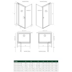 Radaway Nes KDJ II 100321209901R drzwi prysznicowe 120 cm uchylne złoty szczotkowany/szkło przezroczyste