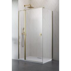 Radaway Nes 6 Brushed Gold KDJ II 100321209901L drzwi prysznicowe 120 cm uchylne złoty szczotkowany/szkło przezroczyste