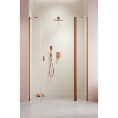 Radaway Nes Brushed Copper DWJS 100381209301R drzwi prysznicowe 120 cm uchylne miedź szczotkowany/szkło przezroczyste