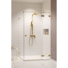 Radaway Essenza Pro Brushed Gold KDJ drzwi prysznicowe 80 cm prawe złoty szczotkowany/szkło przezroczyste 10097080-99-01R