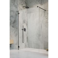 Radaway Essenza Pro Black Walk-In ścianka prysznicowa 90 cm wolnostojąca czarny mat/szkło przezroczyste 10103090-54-01