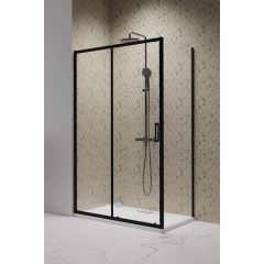 Radaway Premium Pro Black KDJ 10151005401L drzwi prysznicowe 100 cm rozsuwane czarny mat/szkło przezroczyste