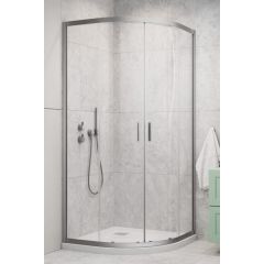 Radaway Alienta Brushed Nickel A 102280809101 kabina prysznicowa 80x80 cm półokrągła nikiel szczotkowany/szkło przezroczyste