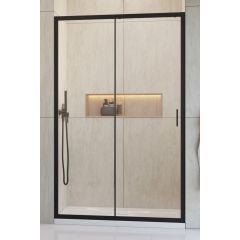 Radaway Alienta Black DWJ 102601205401 drzwi prysznicowe 120 cm rozsuwane czarny mat/szkło przezroczyste