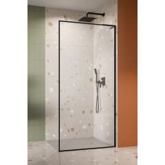 Radaway Modo F SL Black II 104191145401R ścianka prysznicowa walk-in 110 cm czarny mat/szkło przezroczyste