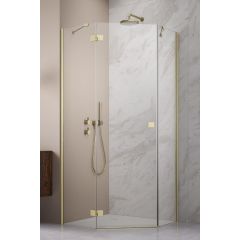 Radaway Essenza 8 Brushed Gold PTJ 104900009901R drzwi prysznicowe 59.7 cm uchylne złoty szczotkowany/szkło przezroczyste