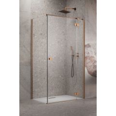 Radaway Essenza Brushed Copper KDJ 13850419301R drzwi prysznicowe 110 cm uchylne miedź szczotkowany/szkło przezroczyste