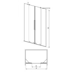 Radaway Furo Black DWD FUROBLACKDWDNW1600PRZEJRZYSTE drzwi prysznicowe na wymiar 160 cm rozsuwane