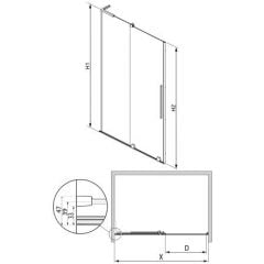 Radaway Furo SL Brushed Copper DWJ 20241112132422147882 drzwi prysznicowe na wymiar 106.5 cm rozsuwane miedź szczotkowany/szkło przezroczyste