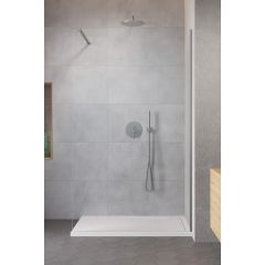 Radaway Modo New Brushed Nickel II 3891349101 ścianka prysznicowa walk-in 130 cm szczotkowany/szkło przezroczyste