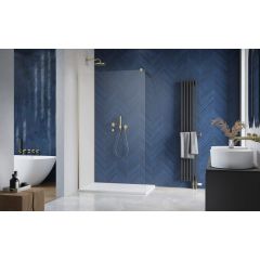 Radaway Modo X Brushed Gold II 3893149901 ścianka prysznicowa walk-in 110 cm złoty szczotkowany/szkło przezroczyste