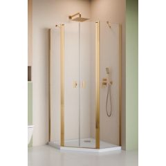 Radaway Nes Gold PTD 100516000901 ścianka prysznicowa 44.7 cm złoty połysk/szkło przezroczyste