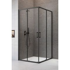 Radaway Premium Pro Black KDD 10170805401R drzwi prysznicowe 80 cm rozsuwane czarny mat/szkło przezroczyste