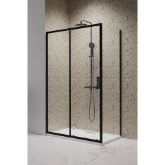 Radaway Premium Pro Black KDJ 10151205401L drzwi prysznicowe 120 cm rozsuwane czarny mat/szkło przezroczyste