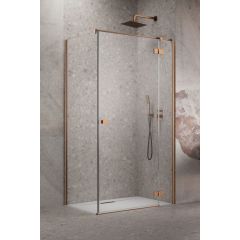 Radaway Essenza New KDJ 13850429301R drzwi prysznicowe 120 cm uchylne miedź szczotkowany/szkło przezroczyste