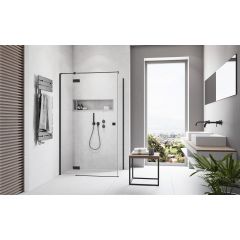 Radaway Essenza New Black KDJ 13850445401L drzwi prysznicowe 90 cm uchylne do ścianki bocznej